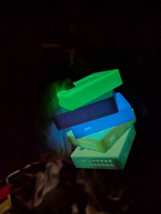 cases glowing in the dark, second comparison shot